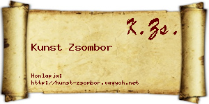 Kunst Zsombor névjegykártya
